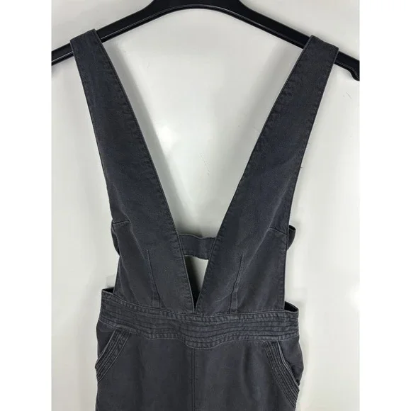 Pilcro x Anthropologie Puddle Jumpsuit Wide Leg Faded Black Raw Hem 28 Tall - Picture 5 of 16